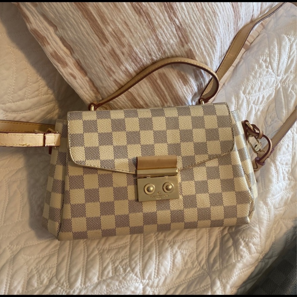 Checker print purse